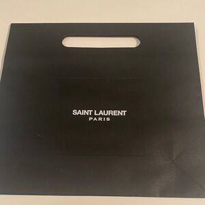 Saint Laurent Black paper 12” x 12”’Tote with Logo sturdy great gift bag